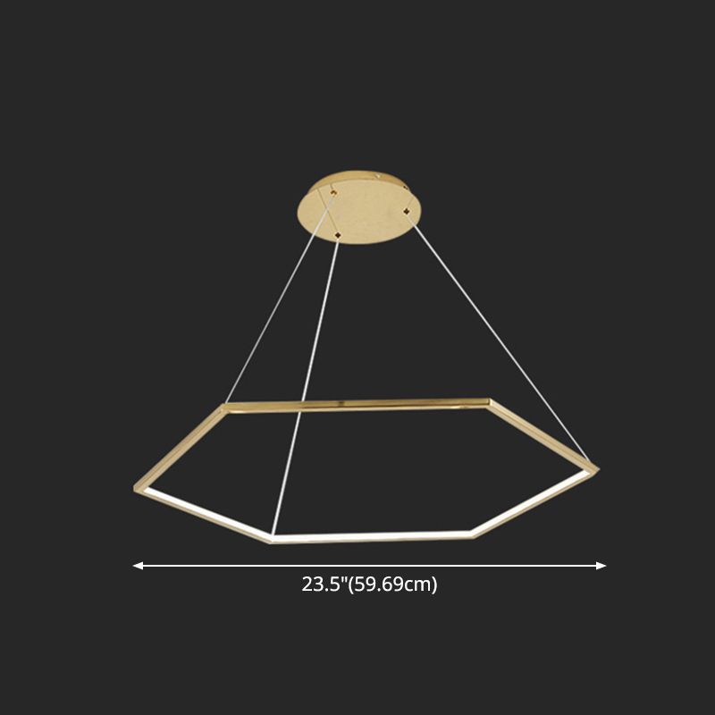 Fun di illuminazione a sospensione metallica geometrica ultra-moderna per soggiorno per soggiorno