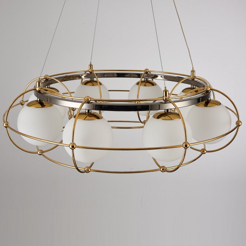 Ball Shape Glass Island Pendants Modern Multi Lights Island Pendant Lights in Gold