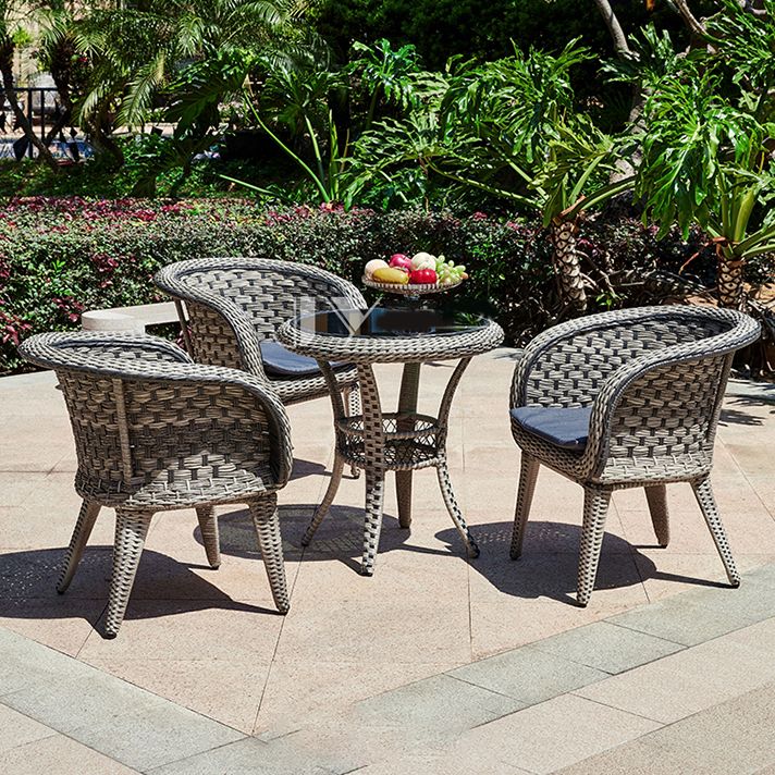 Wicker Bistro Set for Small Places 1/2/3/4/5 Pcs Contemporary Bistro Table Set