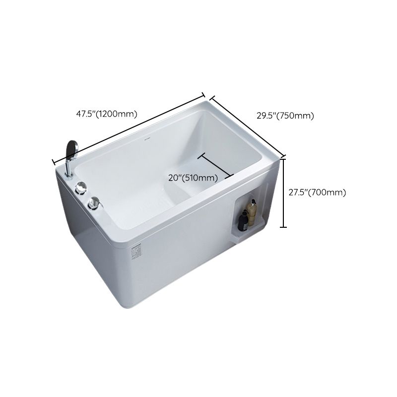 Small Tub Modern Soaking White Acrylic Bathroom Back to Wall Bathtub