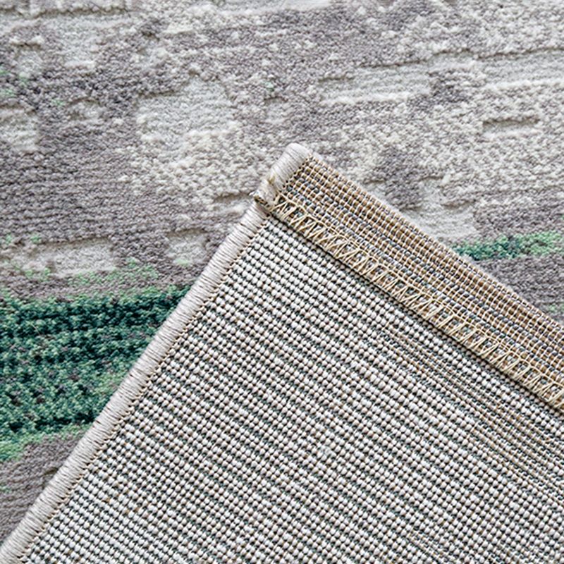 Green Modern Area Carpet Abstract Pattern Polyester Area Rug Stain Resistant Rug for Living Room