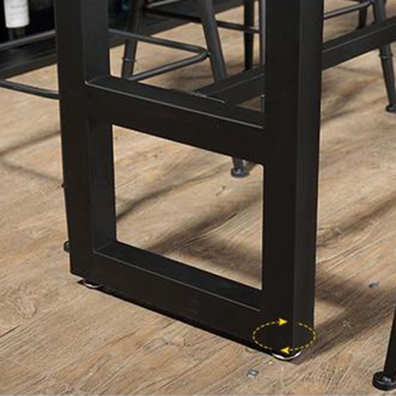 Contemporary Rectangle Bar Table Solid Wood Bar Dining Table with Trestle Base