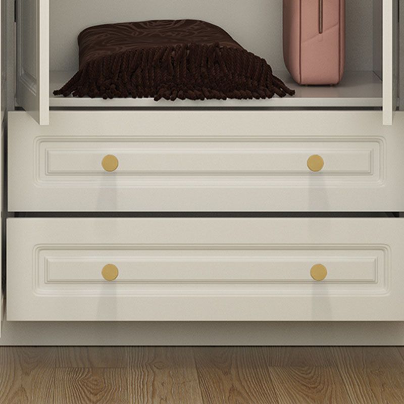 Manufactured Wood White Wardrobe for Home Modern Cabinet with Drawers