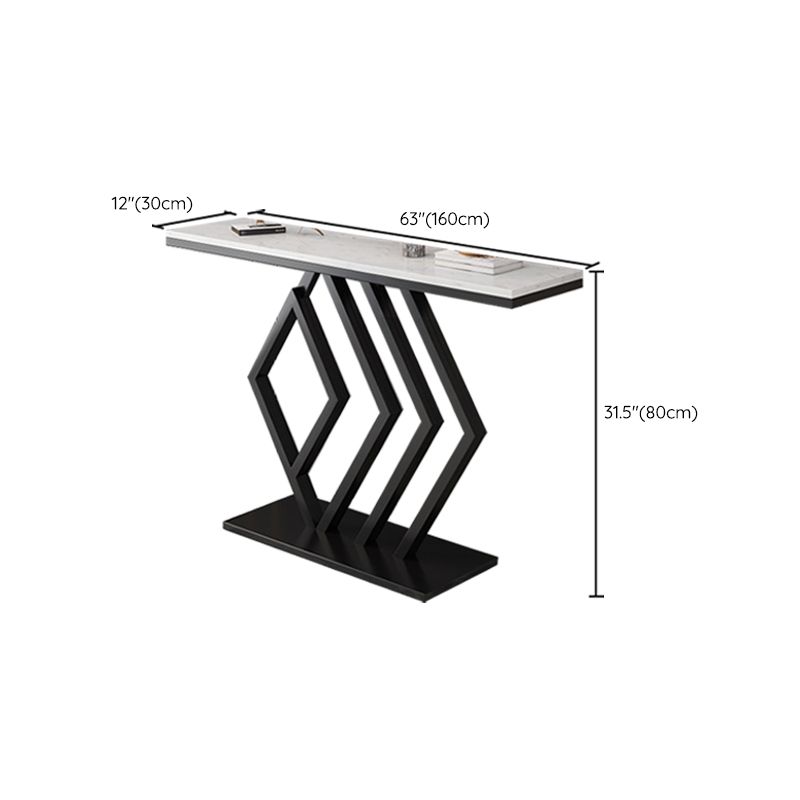 Modern Console Accent Table Antique Finish Console Sofa Table in Marble