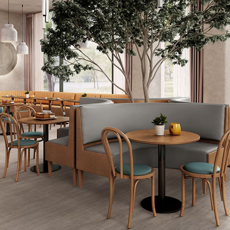 Industrial Wood Dinner Table Brown Table with Black Frame for Dining Room