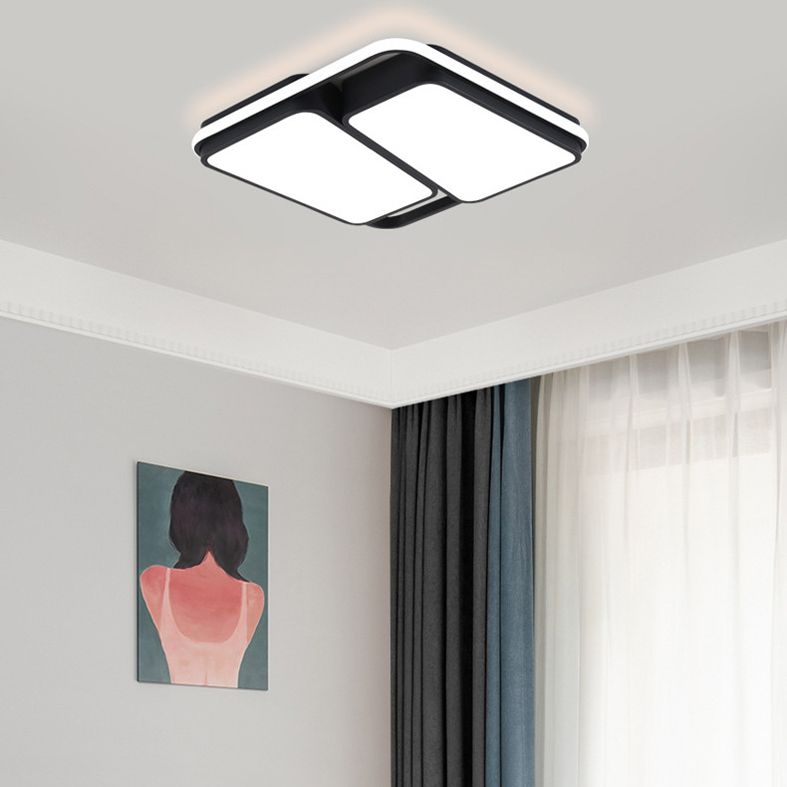 Modern Acrilico Flush Montaggio Lampada a LED Lotto LED Montaggio Soffitto Light Fixtures in Nero