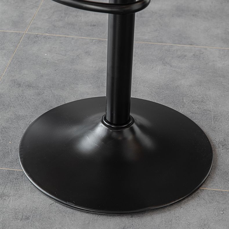 Scandinavian Metal Stool Leather Upholstered Counter Stool in Matte Finish for Indoor