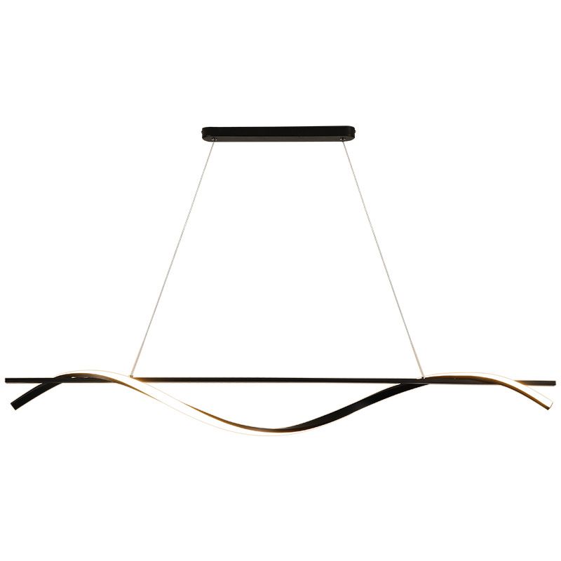 Waves Island Chandelier Lights Contemporary Metallic Chandelier Lighting Fixtures for Dining Table