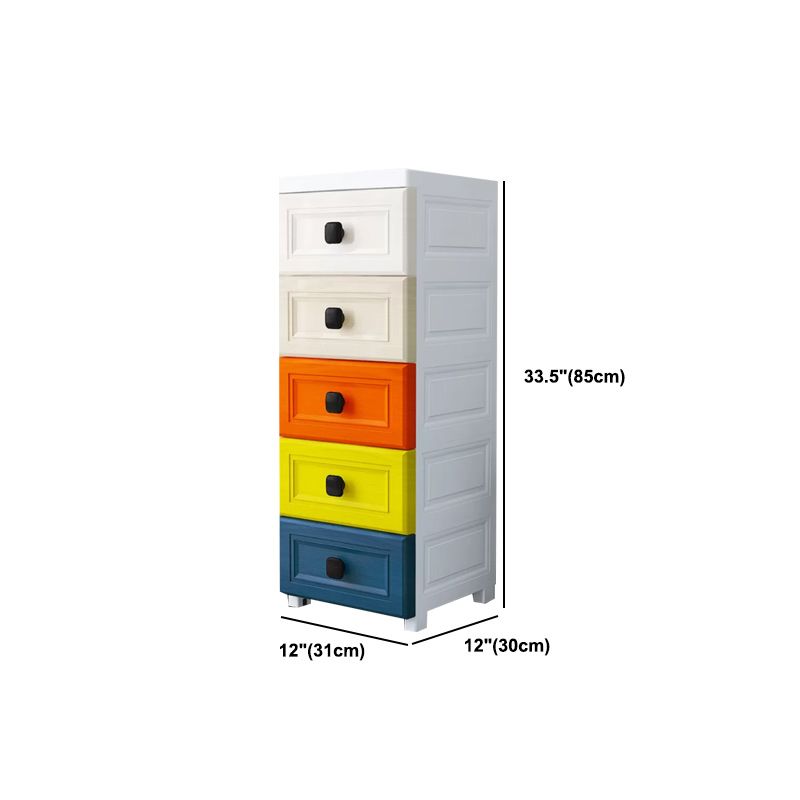Modern Style Non-Hanging Armoire Plastic Home Storage Cabinet with Drawers
