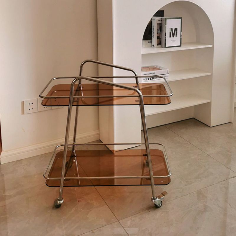 Living Room Double Tier Contemporary with Storage Glass Side Table