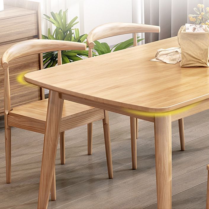 Minimalist Solid Wood Dining Set Standard Height with 4 Legs Base Dining Room Set for Home Use
