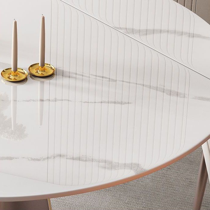 Metal Pedestal Dining Table Extendable Dining Table for Kitchen