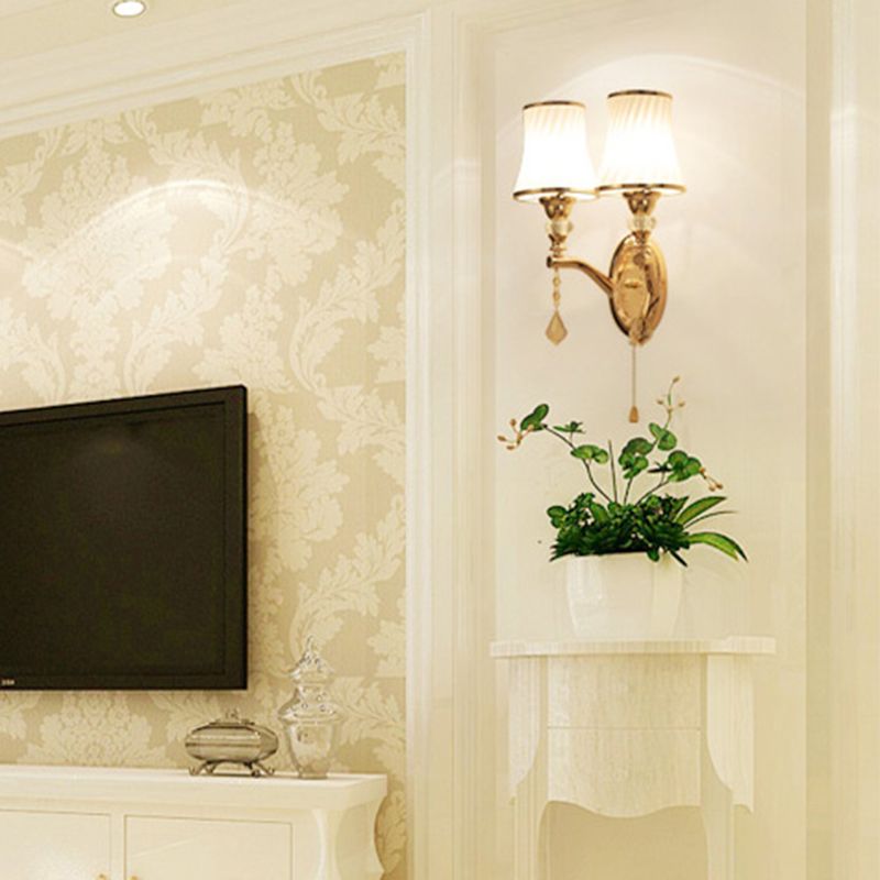 Geometric Shade Multi Lights Glass Wall Lighting Modern Style Wall Mounted Lighting in Gold