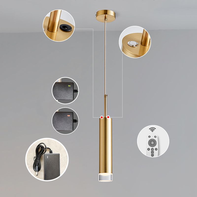Aluminium cilindroid LED hangende lamp in moderne eenvoud acryl hanger licht voor binnenruimtes