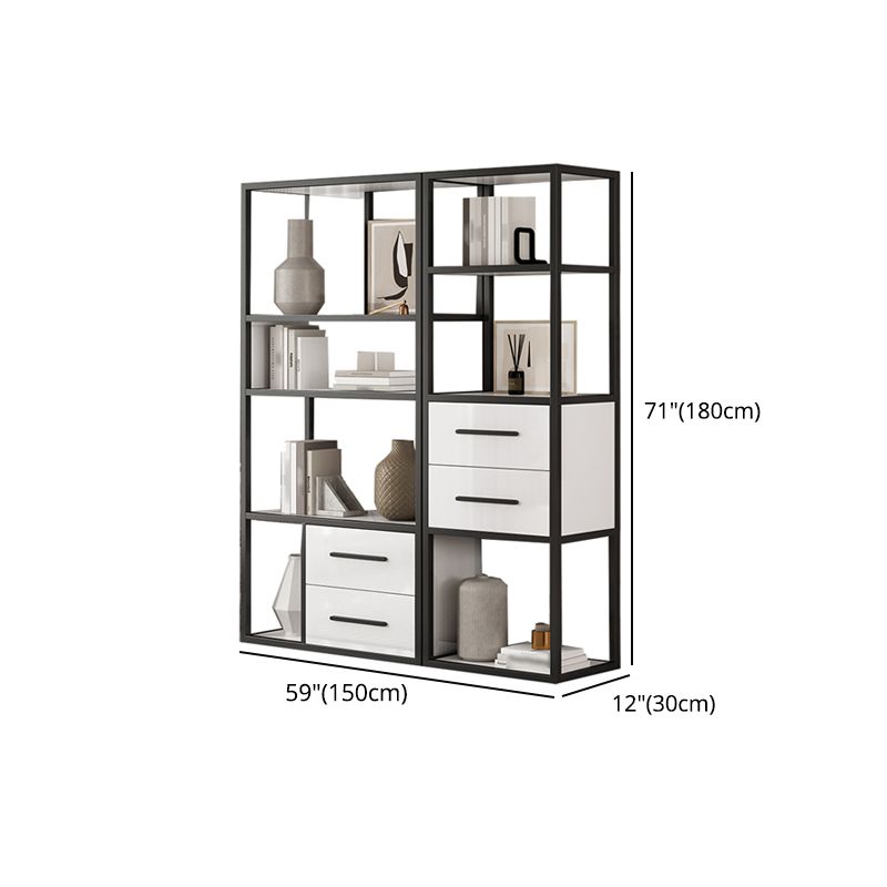 Glam Style Bookshelf Open Back Bookcase for Home Office and Study Room