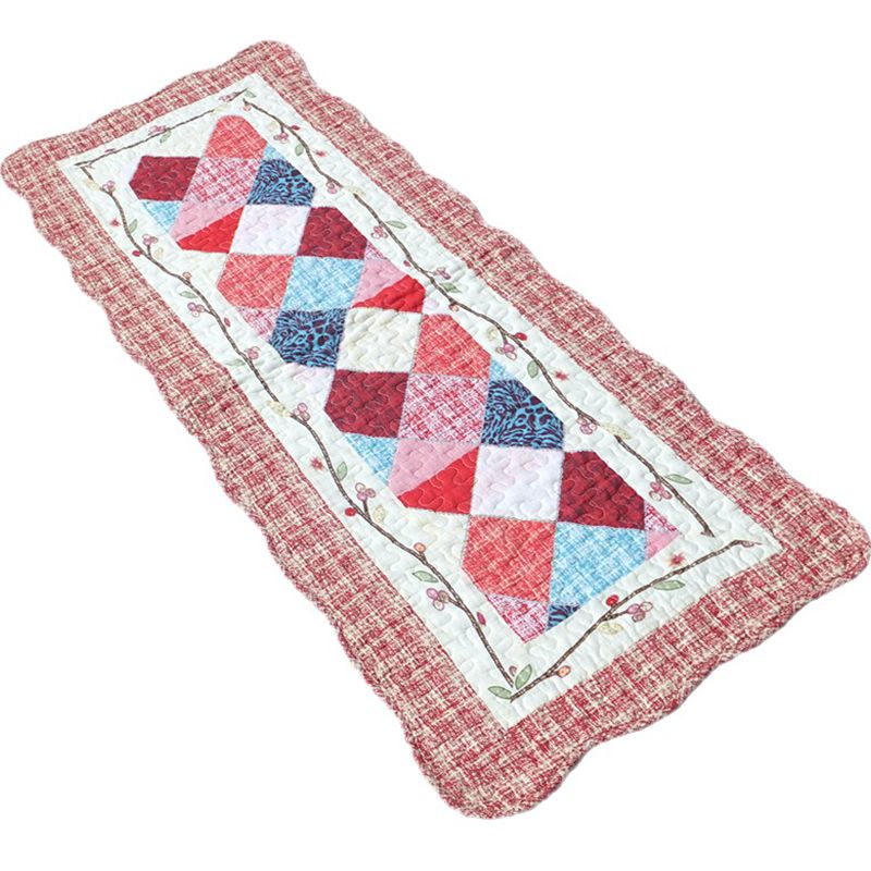 Modern Cartoon Printed Rug Multicolored Cotton Area Carpet Non-Slip Pet Friendly Washable Indoor Rug for Room