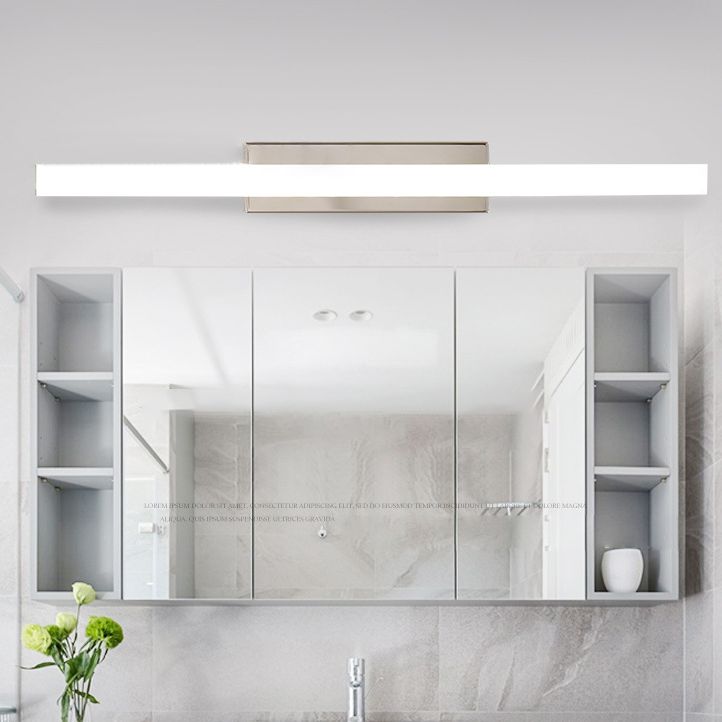 Adjustable Light Modern Minimalism Bathroom Vanity Light Linear LED Acrylic Vanity Lights in Chrome