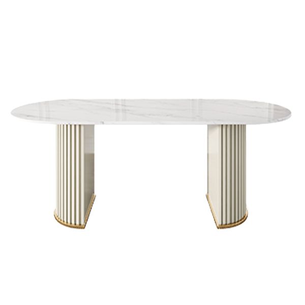 Glam 1/2/5/7 Pieces Dining Set Sintered Stone Dining Table Set with PU Leather Chairs