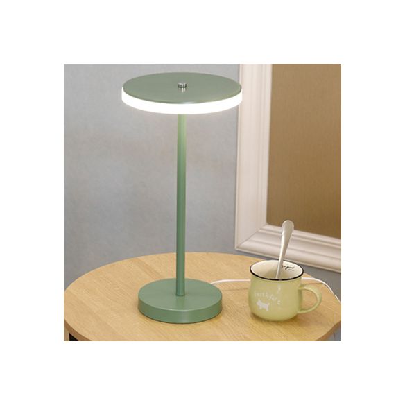 Macaron Style Rounded Table Lamp Acrylic LED Living Room Table Lighting in Blue/Green, Warm/White Light