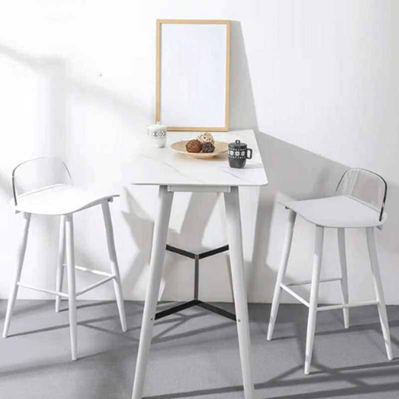 Scandinavian Footrest Home Stool Matte Finish Plastic Bar Stool