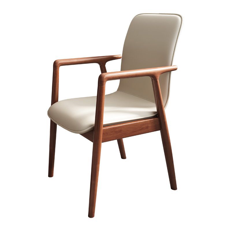 Arm Dining Chairs Modern Solid Wood Side Chairs for Dining Room