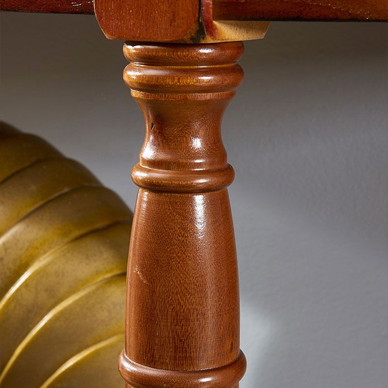 Rubbered Wood Half Moon Console Table Mid-Century Modern Accent Table for Hall