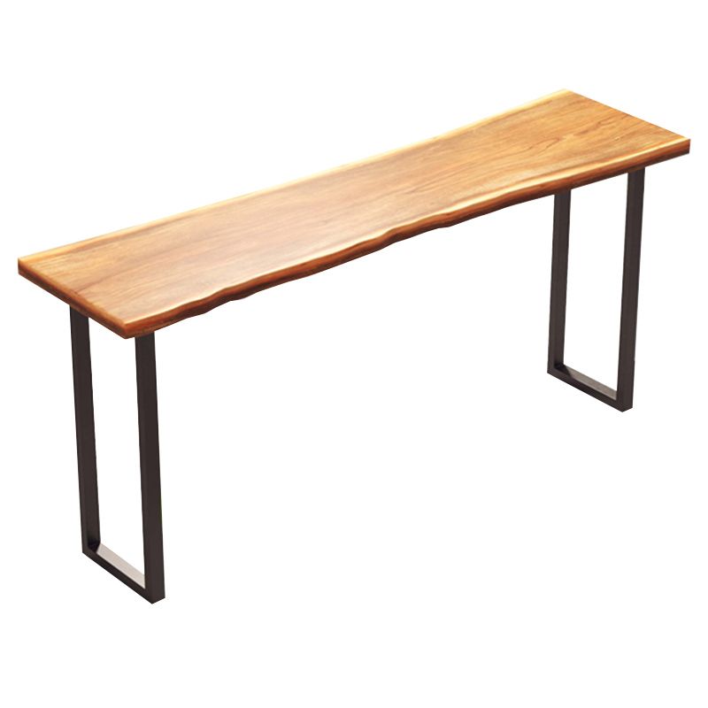 Industrial Rectangle Bar Table Solid Wood Bistro Bar Desk with Sled Base