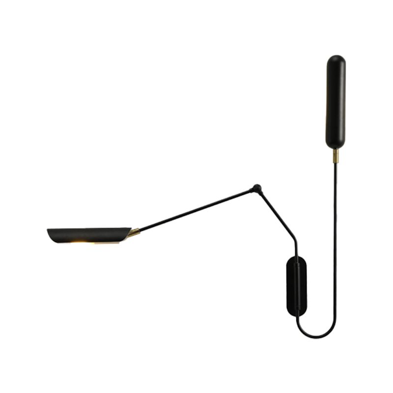 Black Modern Wall Sconce Geometric Shape Wall Light with Metal Shade for Living Room