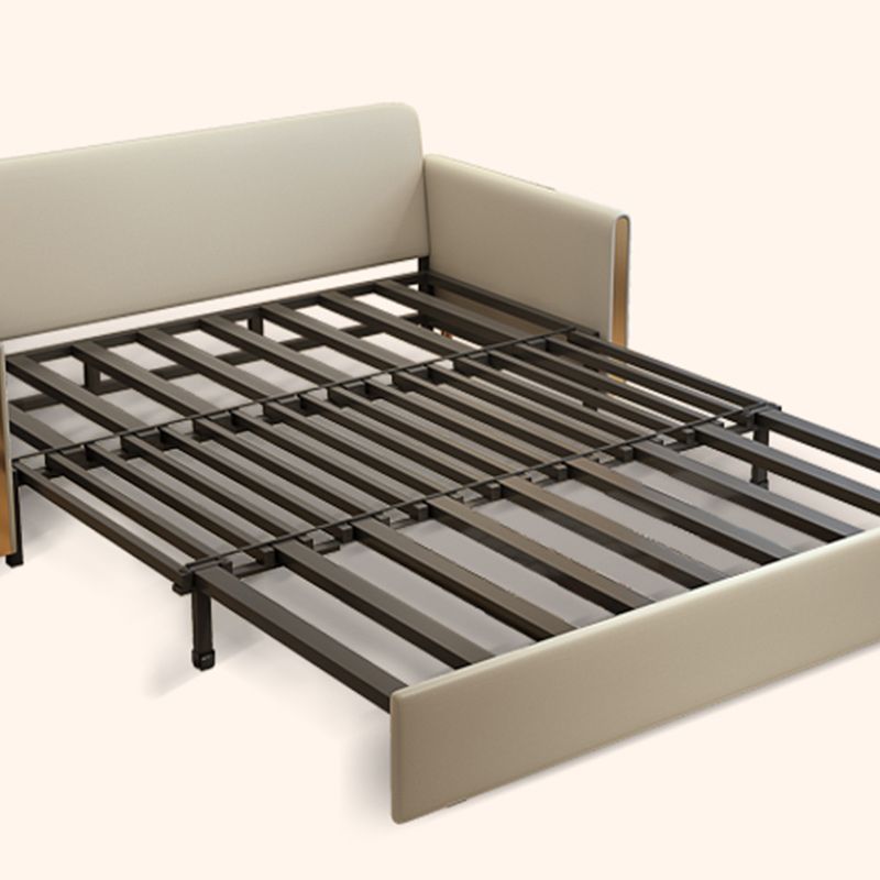 Bonded Leather Sleeper Sofa Pillow Back Detachable Mattress Futon Sleeper Sofa Bed