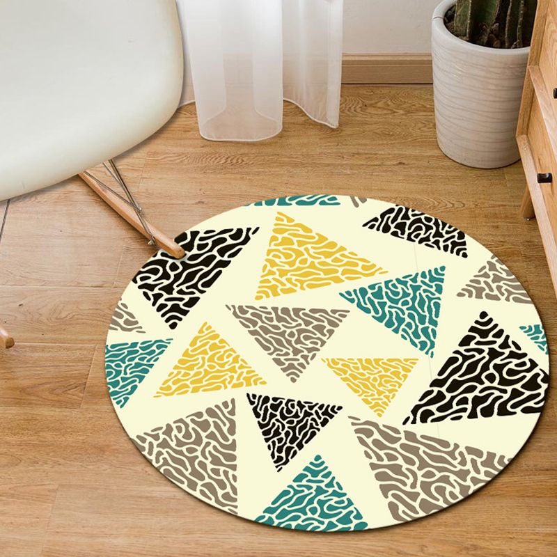 Modern Home Decor Rug Multi-Color Geometric Area Carpet Polypropylene Easy Care Machine Washable Rug