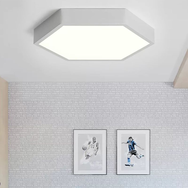 Plafonnier monochrome élégant nordique hexagone LED plafonnier pour porche