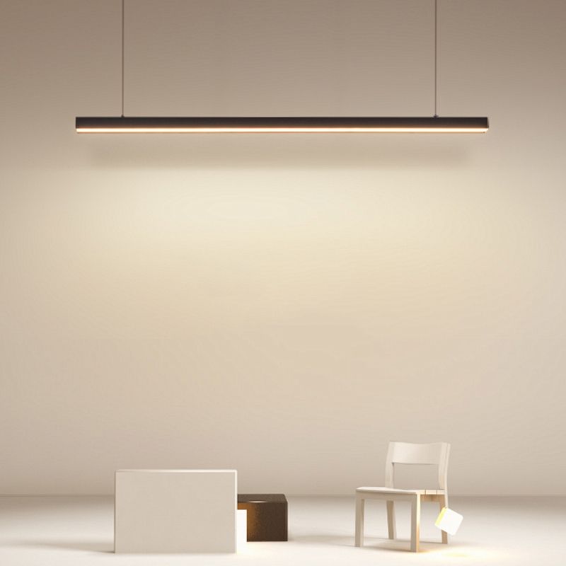 Luci a sospensione contemporanea per l'illuminazione dell'isola lineare di cucina Luce a sospensione in nero