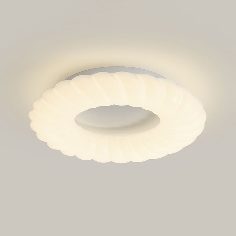 Contemporary LED Ceiling Light White Shaded Flush Mount Lighting for Room