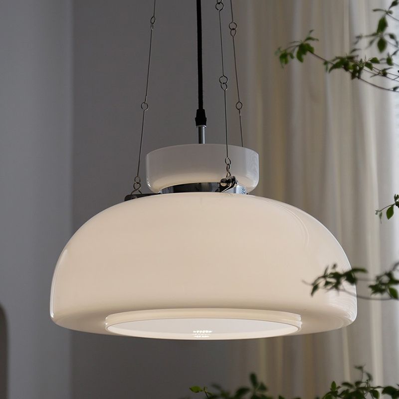 1-licht wit glas gesuspendeerde verlichting armatuur minimalisme hanglampje kit voor eetkamer