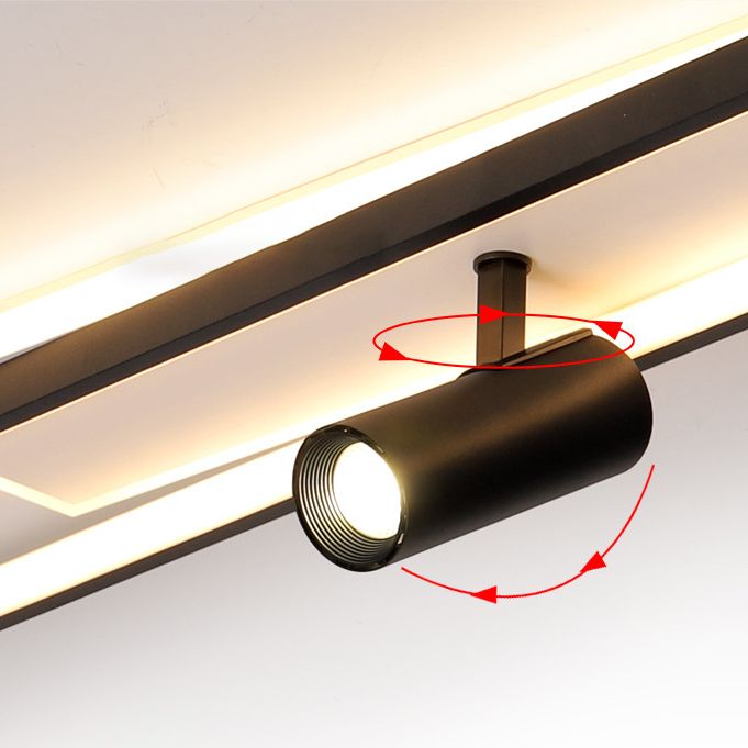 Nouveau Luminaire de plafond de salon linéaire de lumière affleurante de LED de fer moderne avec 2 projecteurs