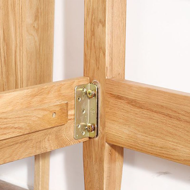 84.26 inch Wide Bed Frame Solid Wood Standard Bed with Headboard