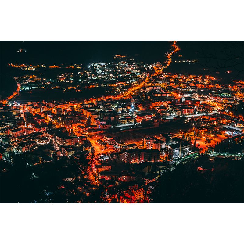 Modern Photography Mural Wallpaper City Night Scene Sitting Room Wall Mural