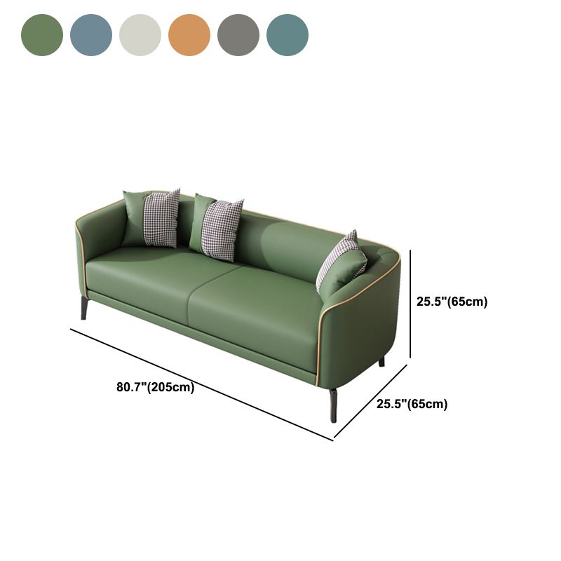 Modern 25.6 " H Faux Leather Tuxedo Arm Sofa for Living Room