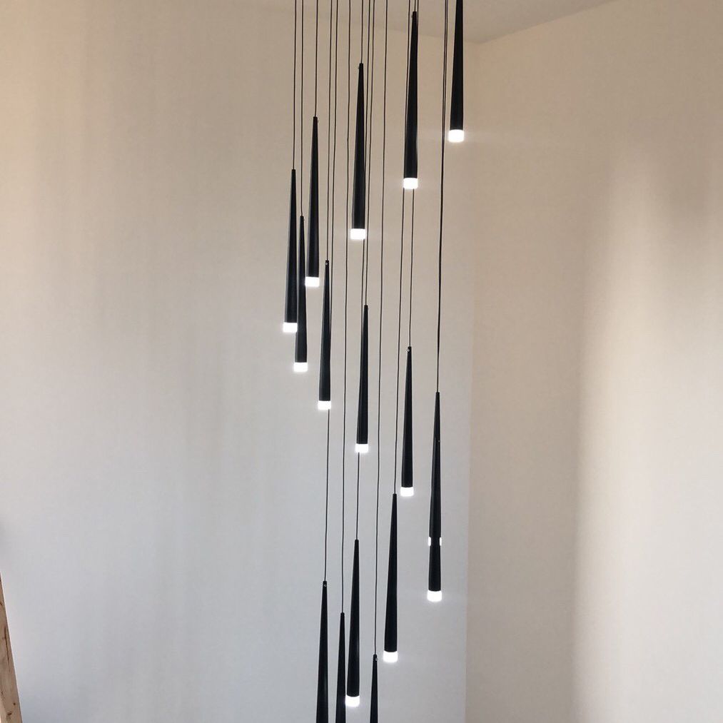 Spiral Hanging Light Fixtures Modern Simple Acrylic Ceiling Pendant for Stairwell