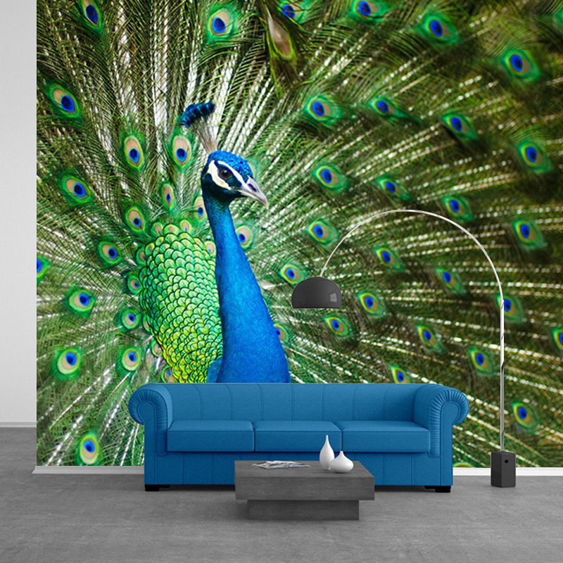 Large Peacock Mural Decal for Living Room Moisture Resistant, Made to Measure