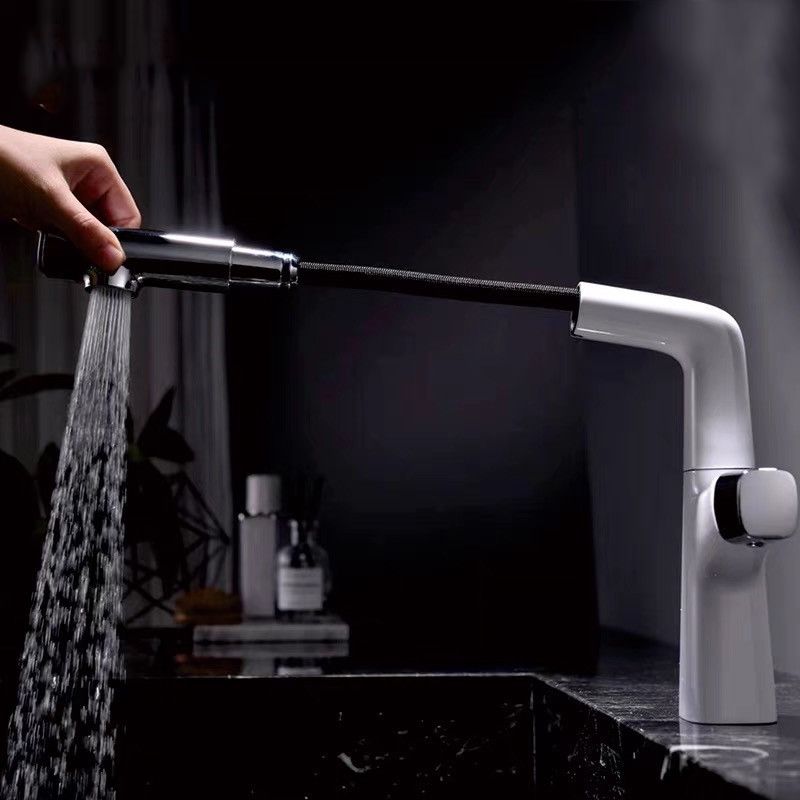 Contemporary Vessel Faucet Pull-out Faucet with One Knob Handle