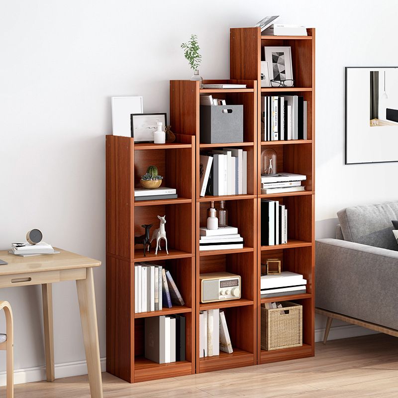 Modern Manufactured Wood Standard Bookshelf Vertical Closed Back Bookcase for Home
