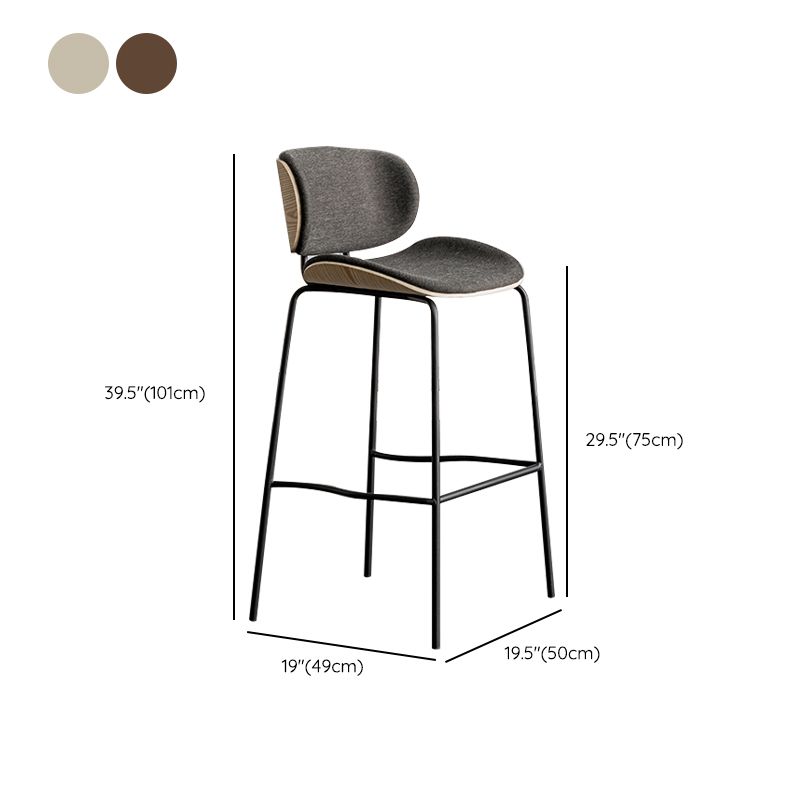 Industrial Armless Bar Stool Low Back Counter Bar Stool for Home