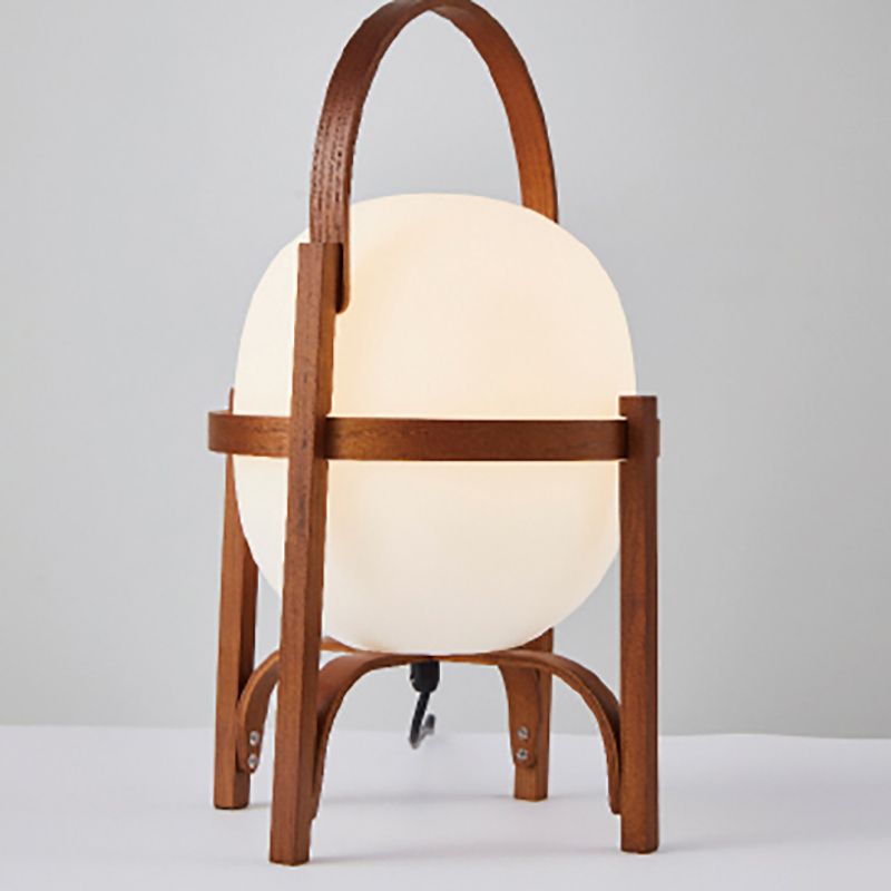 Geometric Night Table Lamps Modern Style Glass 1 Light Table Lamp in White