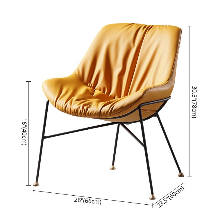 Chaise en cuir de style contemporain, chaise sans accoudoirs avec pieds en métal pour cuisine