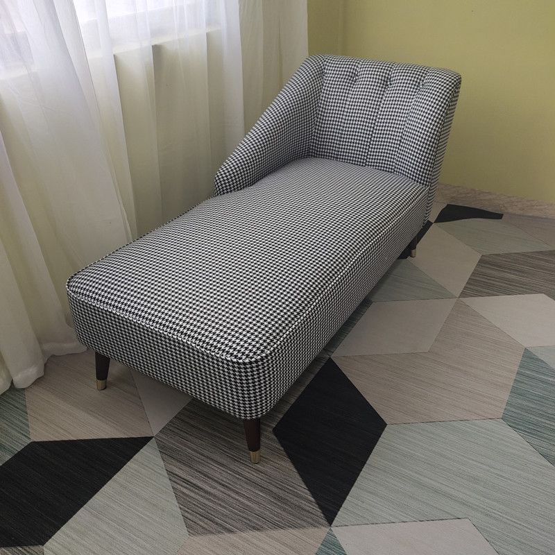 Contemporary One Armed Chaise Recessed Arms Accent Chair for Living Room