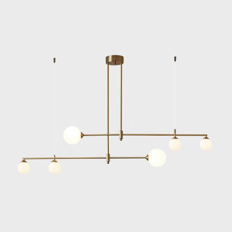 Glass Linear Hanging Lamp Kit Modern Hanging Island Lights for Dining Room