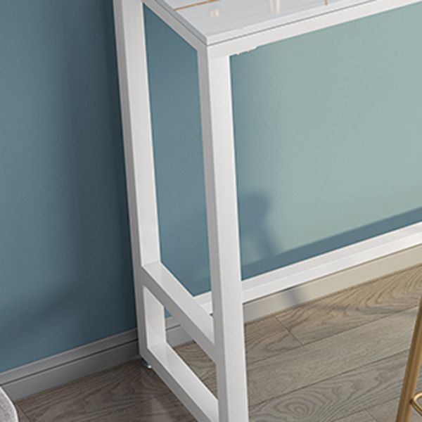 Modern Rectangle Bar Counter Table Stone Bar Counter Table with Metal Legs