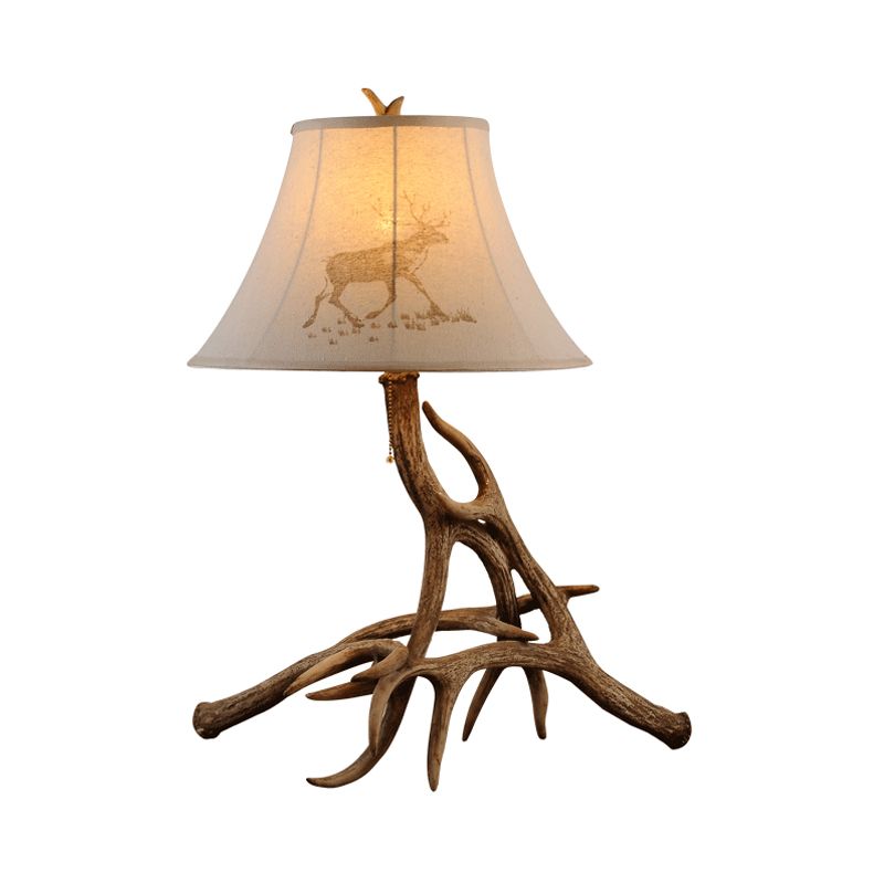 Holzfassschreiber Lampe Traditionelle weiße Stoff 1 helles Schlafzimmer Lesen Sie Licht mit Ast