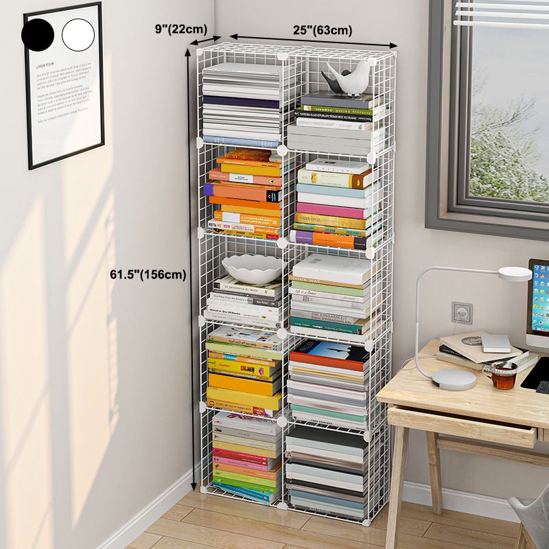 Contemporary Geometric Book Shelf 8.66" Wide Metal Shelf Bookcase